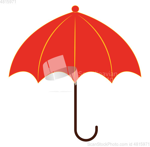 Image of Clipart of a red-colored compact and light umbrella/Red umbrella