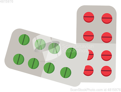 Image of Various tablets and capsules to cure illness vector color drawin