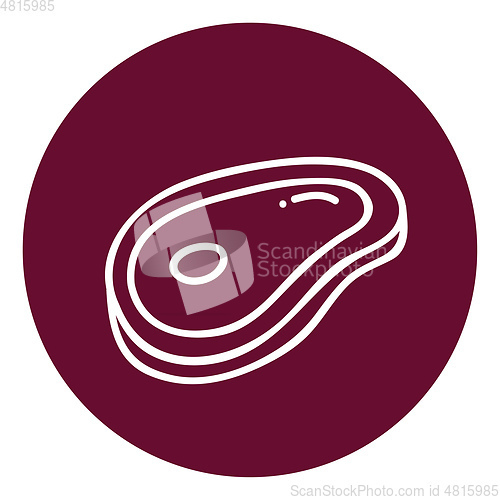 Image of Portrait of meat represented in white color over a maroon backgr