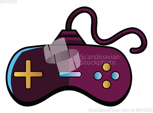 Image of Purple joystick illustration vector on white background 