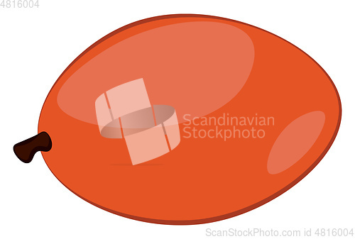 Image of A red-colored cartoon mango/Cartoon tropical fruit vector or col