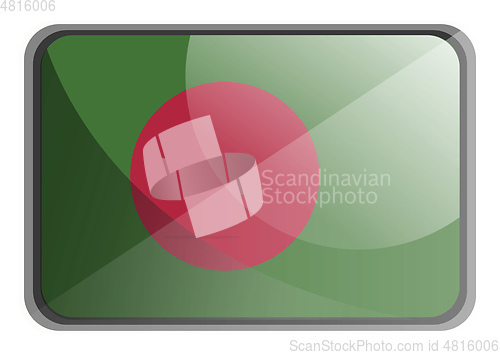 Image of Vector illustration of Bangladesh flag on white background.