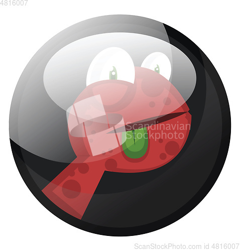 Image of Cartoon character of dark red snake with green tounge vector ill