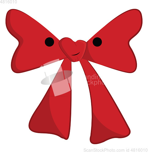 Image of Clipart of a red bow tie with a white exclamation mark vector or