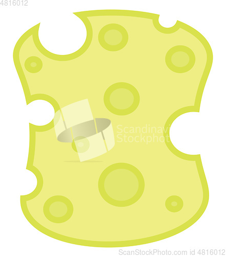 Image of An yellow-colored cartoon sponge vector or color illustration