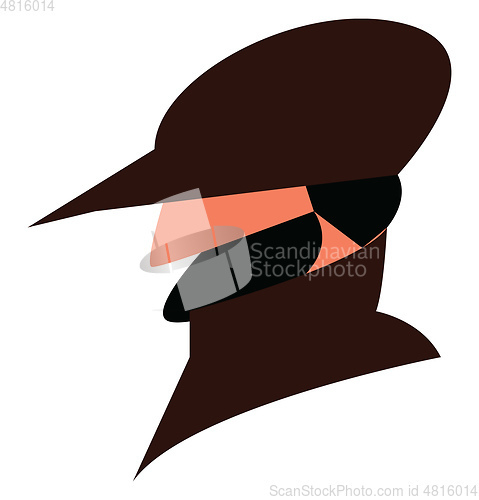 Image of thick mustacho vector or color illustration