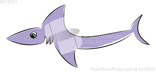 Image of Light violet shark vector illustration on white background.