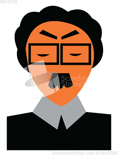 Image of Clipart of a professor wearing formal shirt and a square frame e