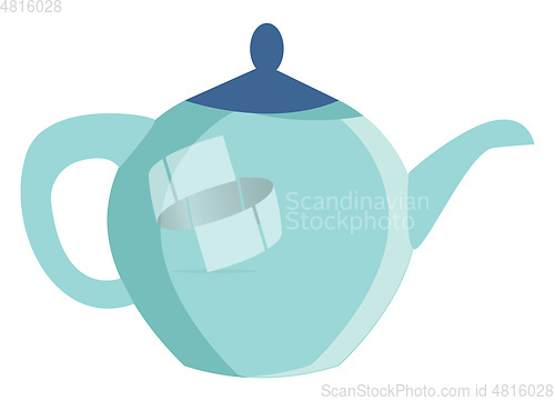 Image of Clipart of a blue colored teapot vector or color illustration