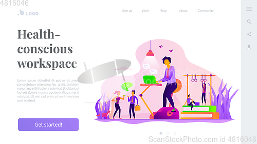 Image of Fitness-focused workspace landing page template