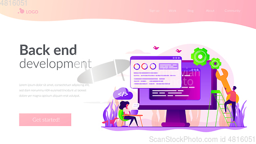 Image of Back end development landing page template