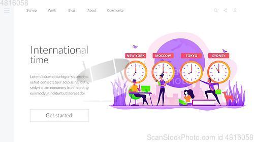 Image of Time zones landing page template