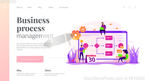 Image of Business process management landing page template