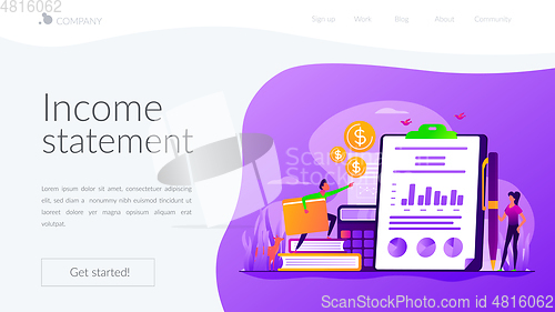 Image of Income statement landing page template