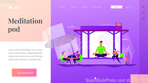 Image of Office meditation booth landing page template