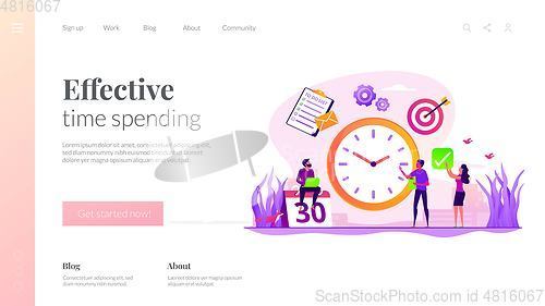 Image of Time management landing page template