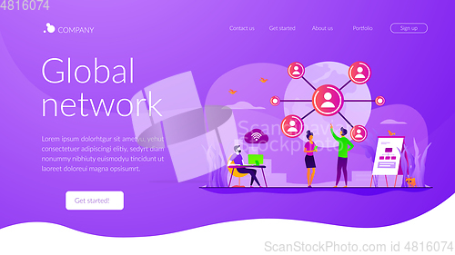 Image of Global network connection landing page template