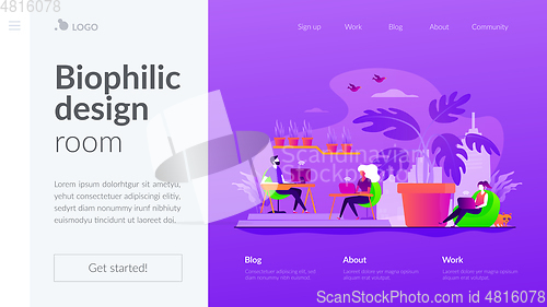 Image of Biophilic design in workspace landing page template