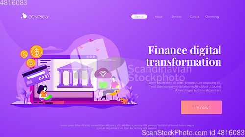 Image of Open banking platform landing page template