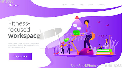 Image of Fitness-focused workspace landing page template