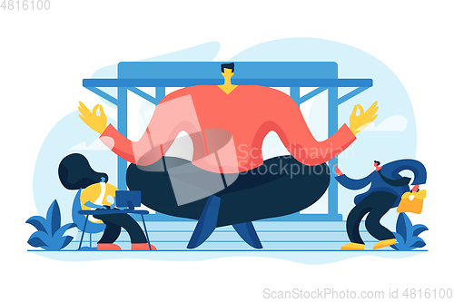 Image of Office meditation booth concept vector illustration