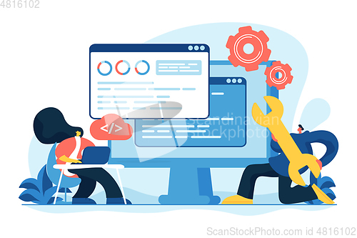 Image of Back end development concept vector illustration