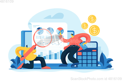 Image of Financial and it audit concept vector illustration