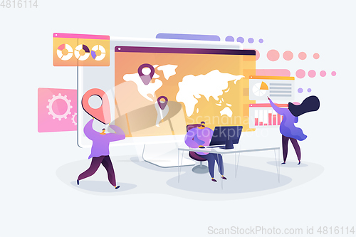 Image of Social media dashboard concept vector illustration