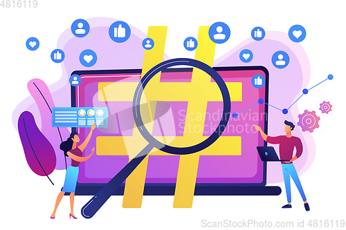 Image of Social network monitoring concept vector illustration