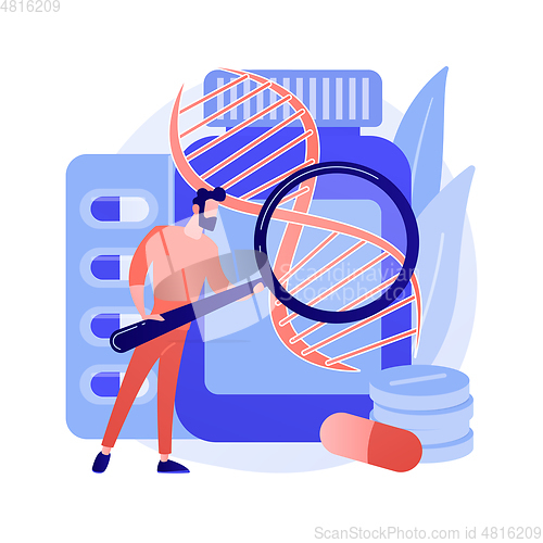 Image of Biopharmacology products abstract concept vector illustration.