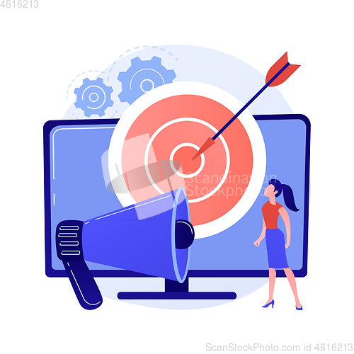 Image of Addressable TV advertising abstract concept vector illustration.