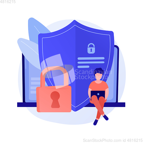 Image of Data privacy abstract concept vector illustration.