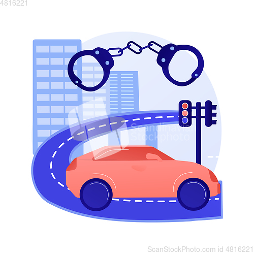 Image of Traffic crime abstract concept vector illustration.