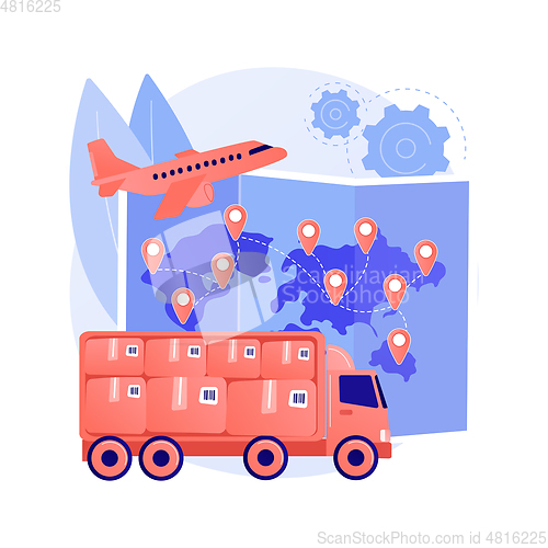 Image of International shipment abstract concept vector illustration.