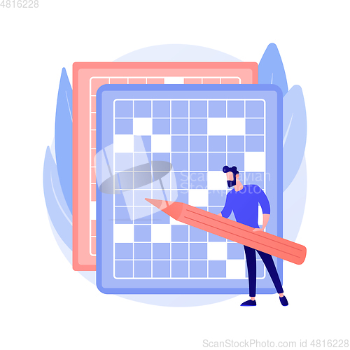 Image of Do a crossword and sudoku abstract concept vector illustration.