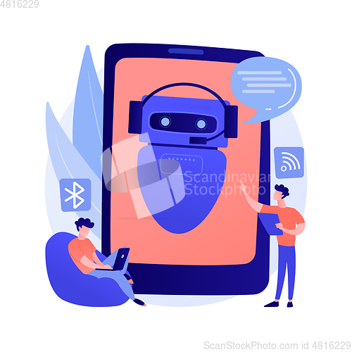 Image of Chatbot virtual assistant abstract concept vector illustration.