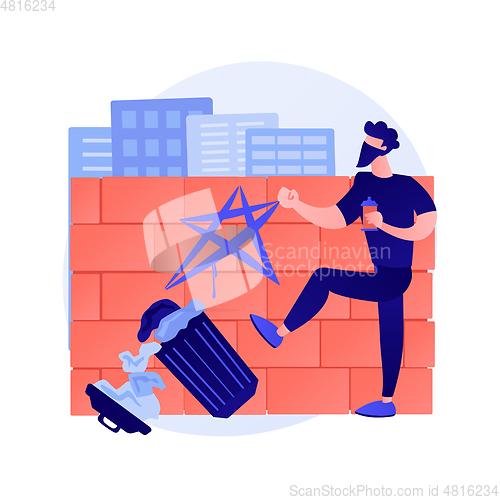 Image of Vandalism abstract concept vector illustration.