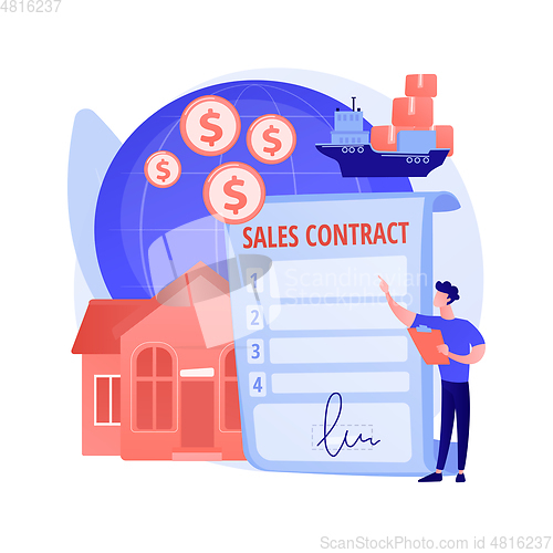 Image of Sales contract terms abstract concept vector illustration.