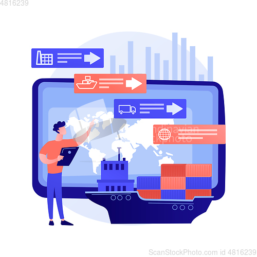 Image of Supply chain analytics abstract concept vector illustration.