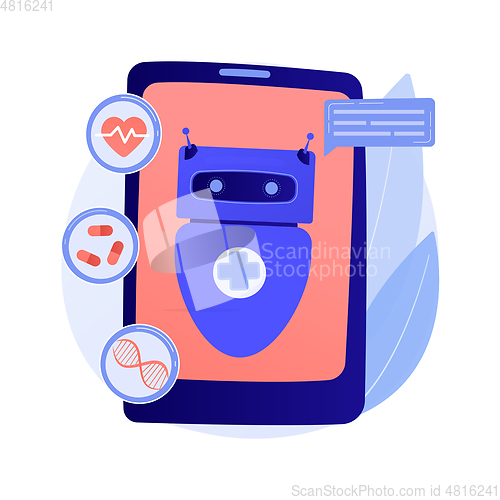 Image of Chatbot in healthcare abstract concept vector illustration.