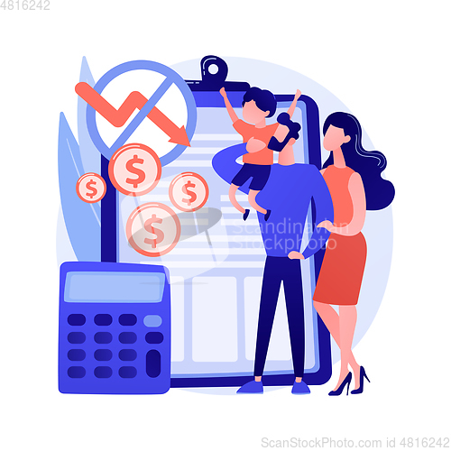 Image of Anti-crisis family budget abstract concept vector illustration.