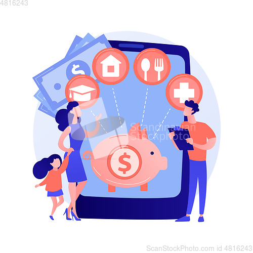 Image of Family budget planning abstract concept vector illustration.