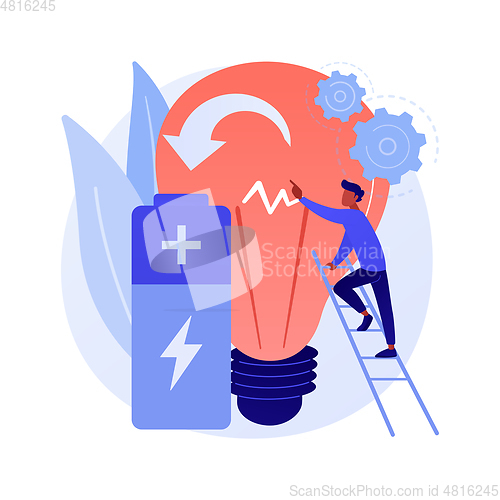 Image of Innovative battery technology abstract concept vector illustration.