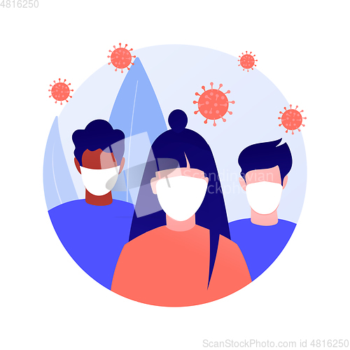 Image of Wear a mask abstract concept vector illustration.