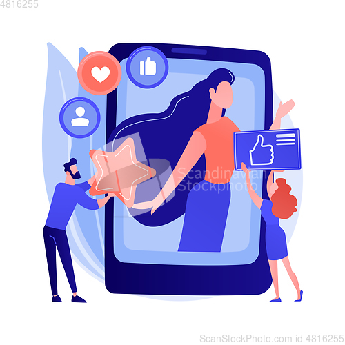 Image of Social media star abstract concept vector illustration.