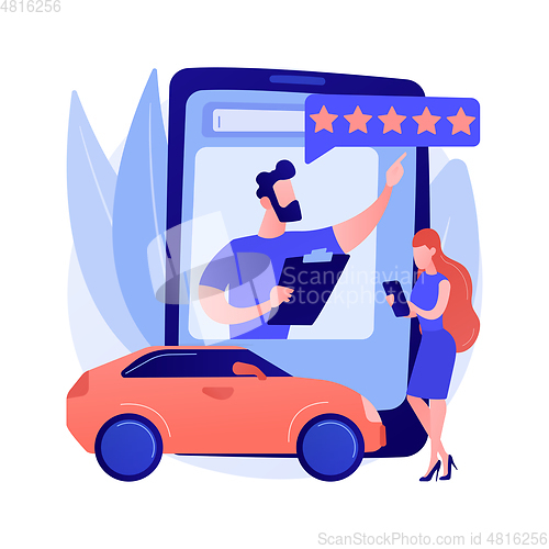 Image of Car review video abstract concept vector illustration.