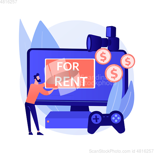 Image of Renting electronic device abstract concept vector illustration.