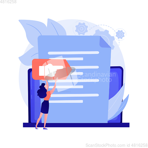 Image of Vision and scope document abstract concept vector illustration.