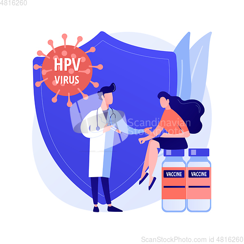 Image of HPV vaccination abstract concept vector illustration.