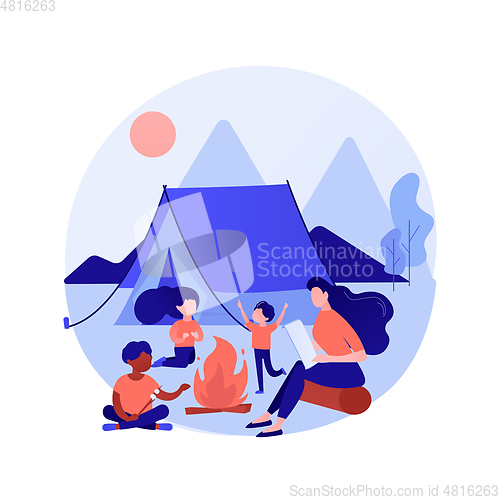 Image of Summer camp for kids abstract concept vector illustration.